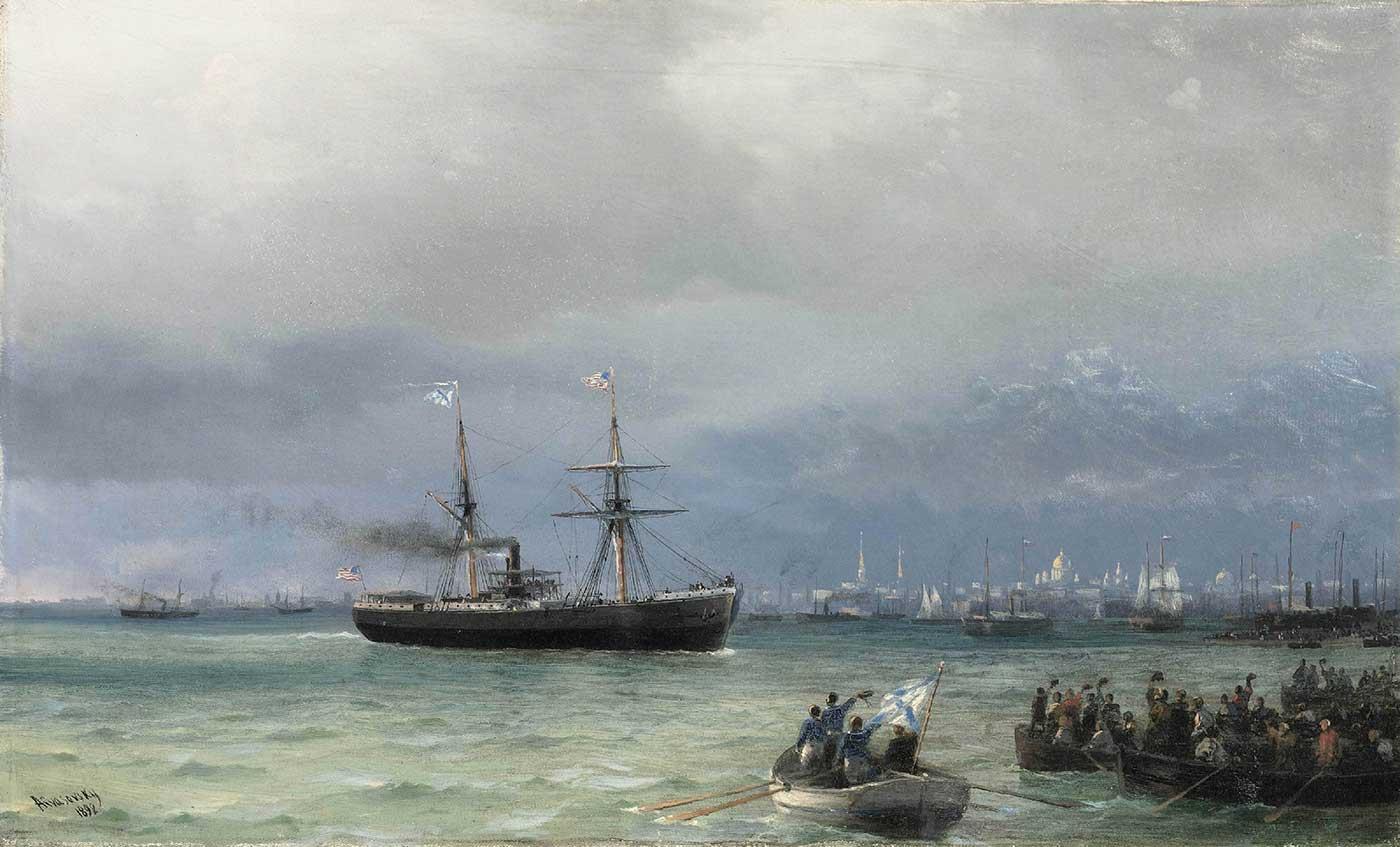 Ayvazovsky Destek Gemisi Kanvas Tablo