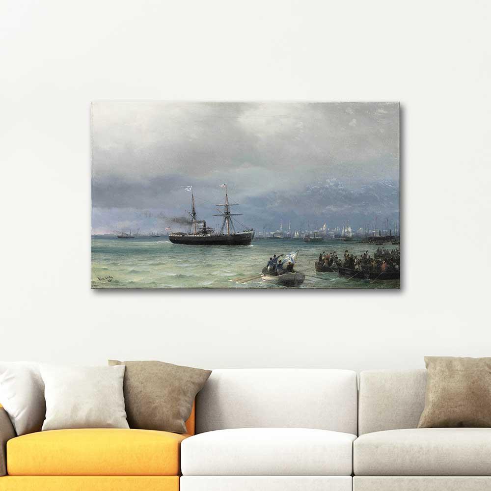 Ayvazovsky Destek Gemisi Kanvas Tablo