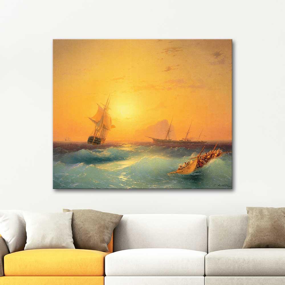 Ivan Aivazovsky The American Ships at the Rock of Gibraltar Art Print