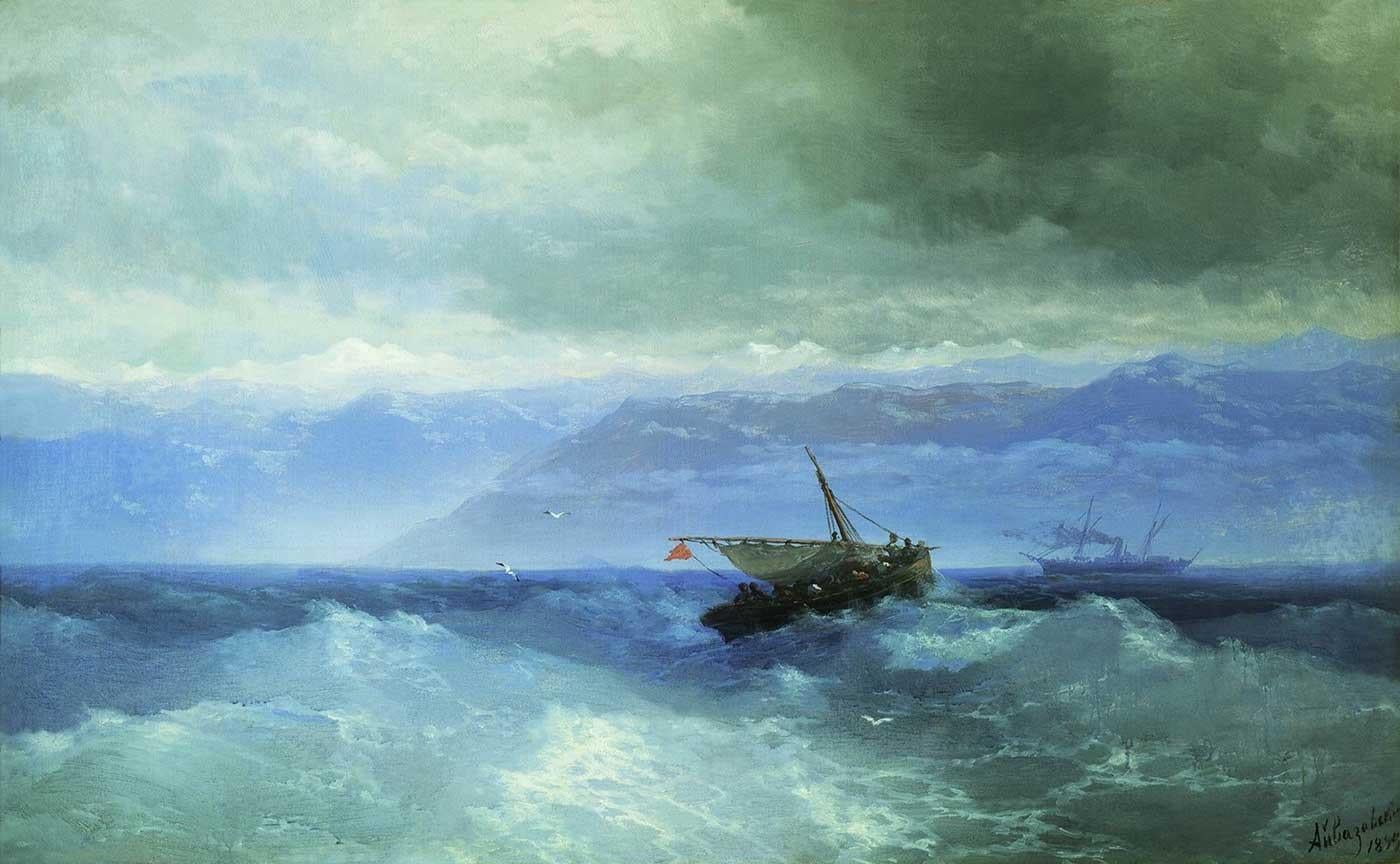 The Caucasian Range from the Sea by Ivan Aivazovsky as Art Print