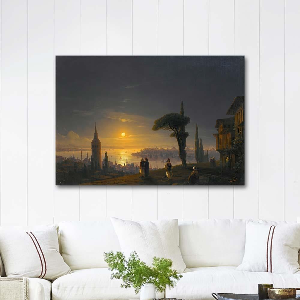 Ivan Aivazovsky The Galata Tower by Moonlight Art Print