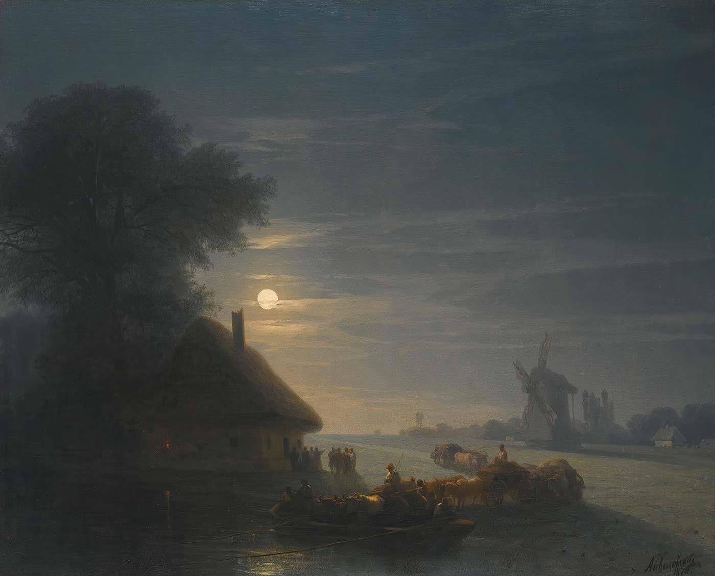 Ukrainian Landscape At Night by Ivan Aivazovsky