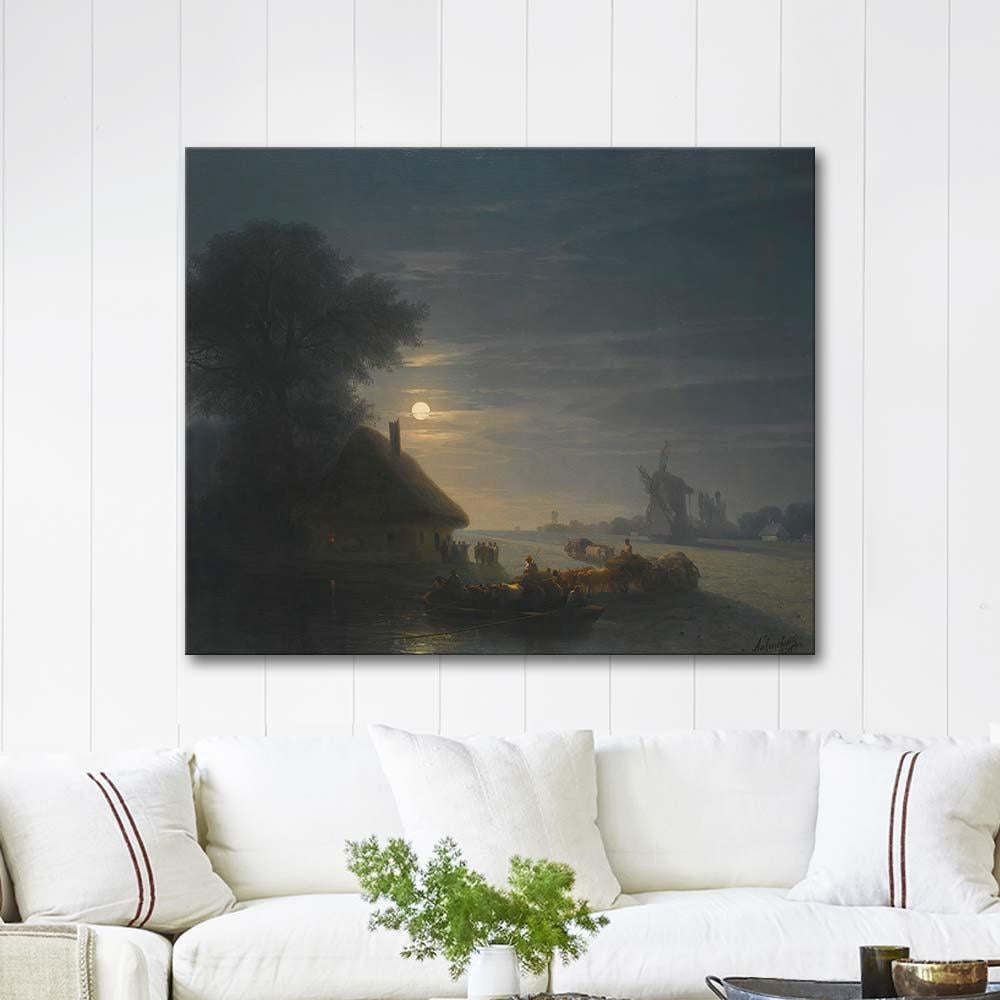 Ivan Aivazovsky Ukrainian Landscape At Night Art Print