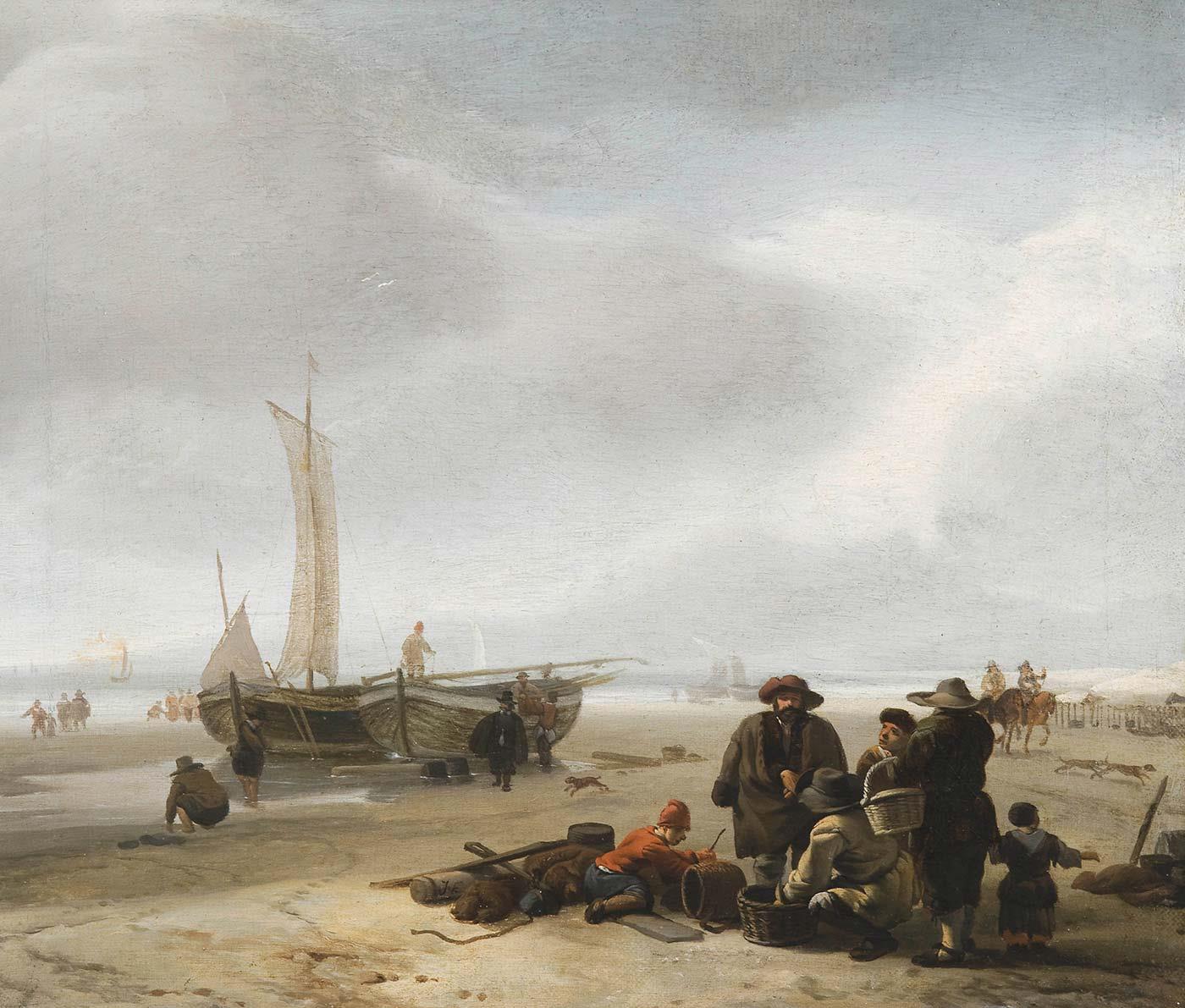 Beach View with Fishermen by Jacob Esselens