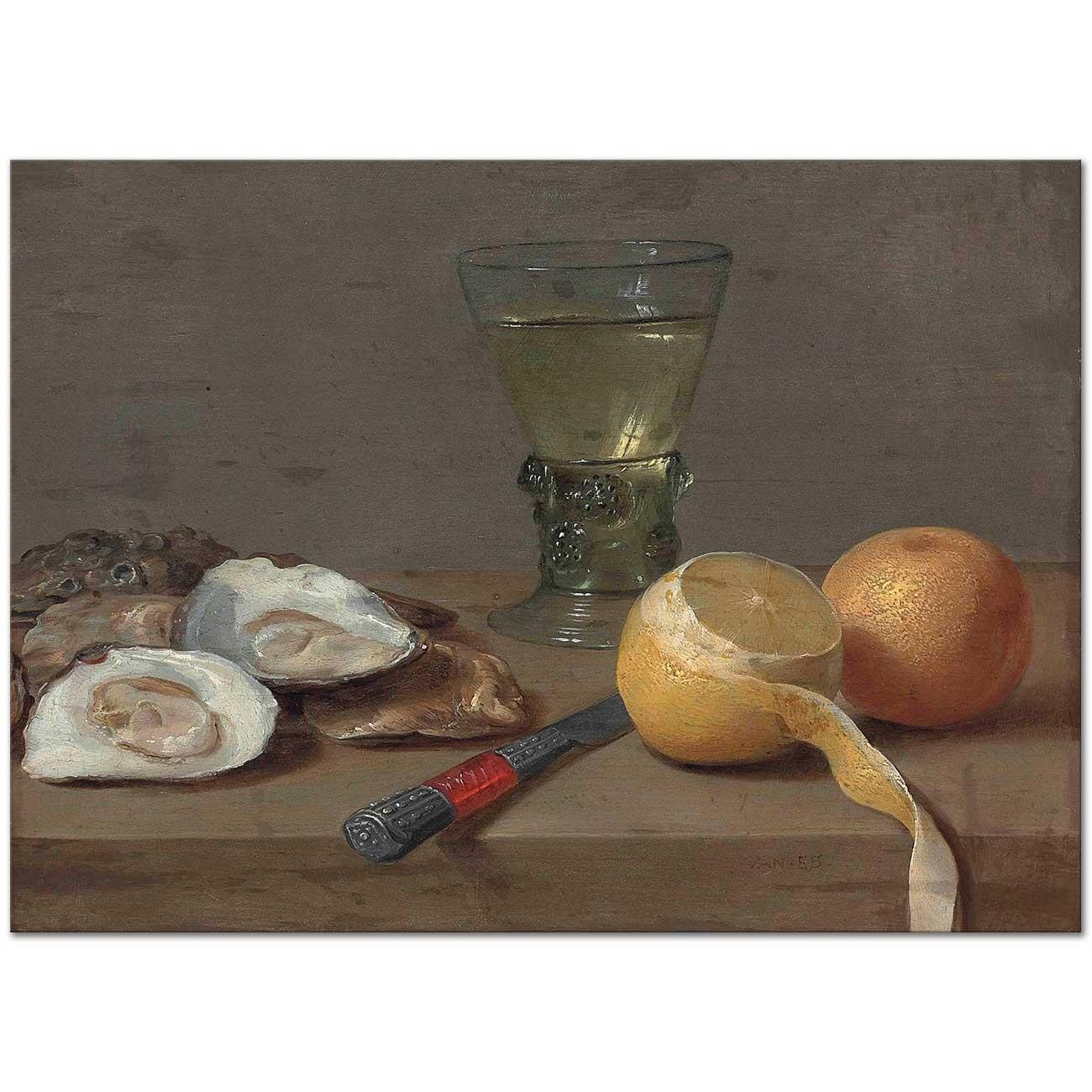 Jacob Foppens van Es Limon ve Midyeli Natürmort Kanvas Tablo
