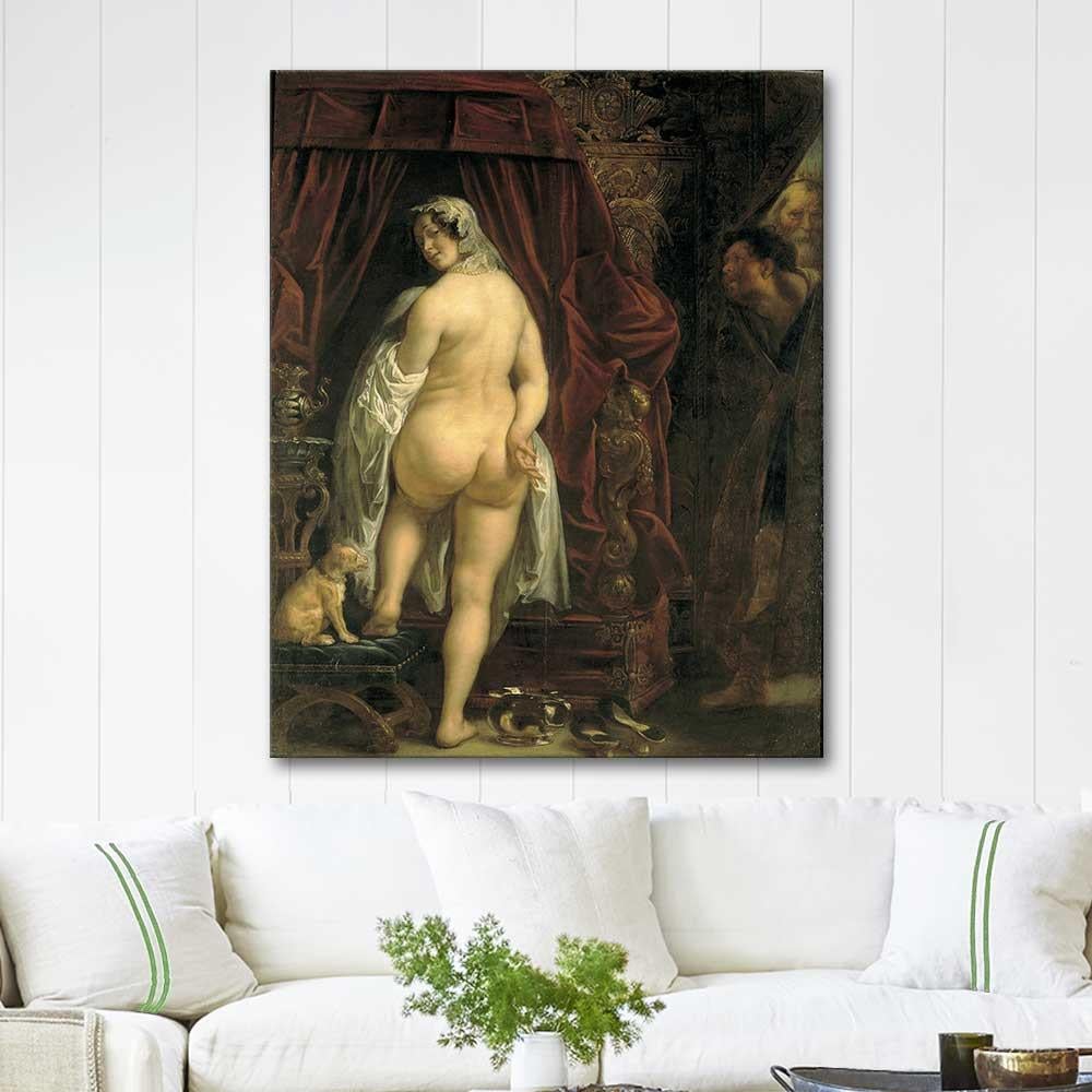 Jacob Jordaens Lydia Kralı Candaules Karısını Gösterirken Kanvas Tablo
