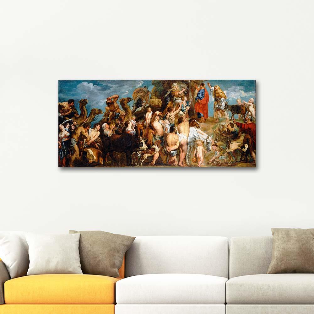 Jacob Jordaens Musa'nın Kayadan Su Çıkarışı Kanvas Tablo