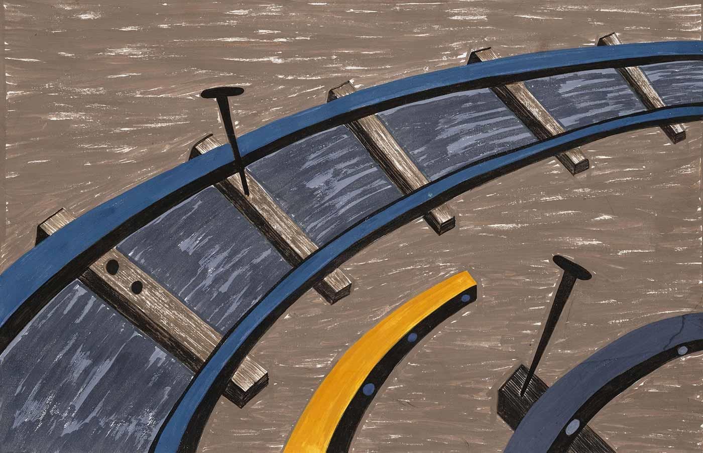 Jacob Lawrence Tren Yolunda Çalışmak Kanvas Tablo