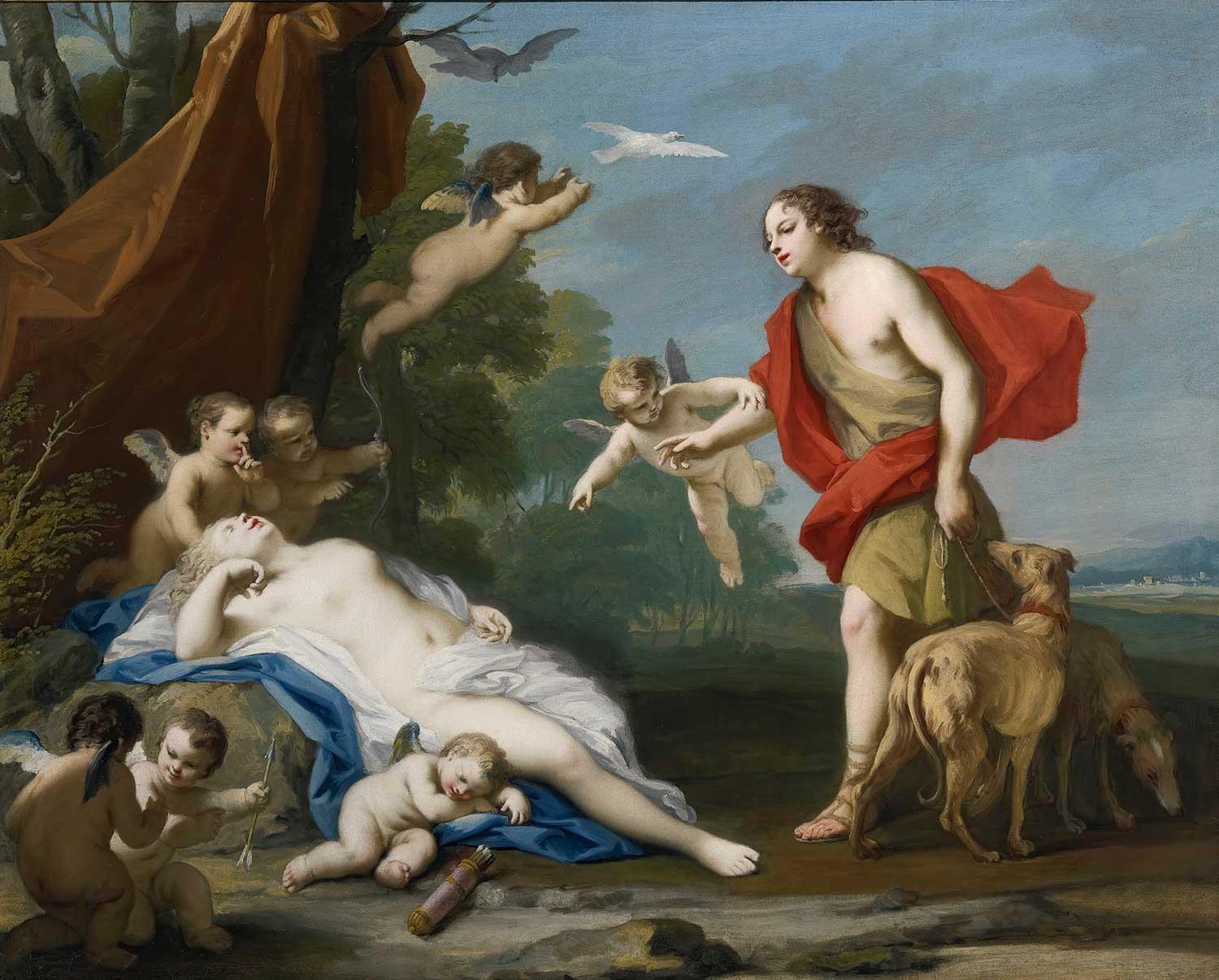 Venus And Adonis II by Jacopo Amigoni