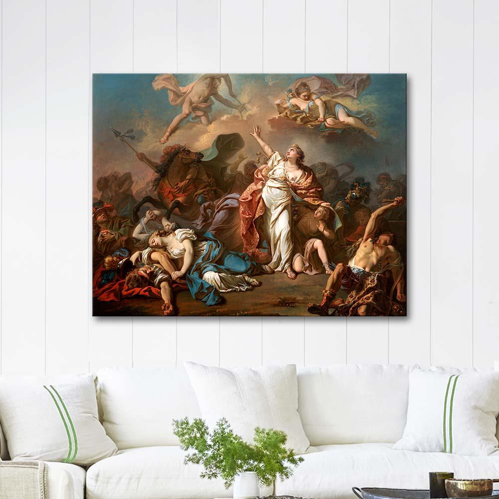 Jacques Louis David Apollo And Diana Attacking The Children Of Niobe Art Print
