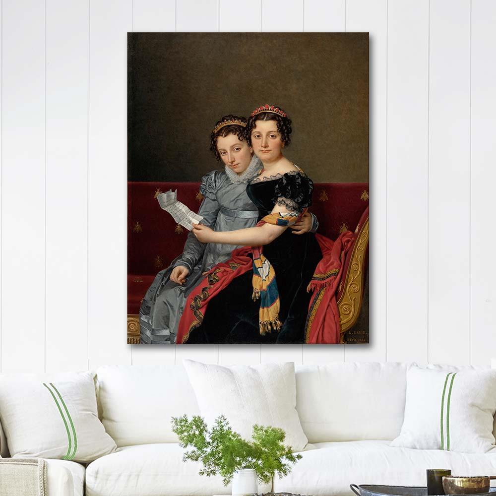 Jacques Louis David The Sisters Zénaïde And Charlotte Bonaparte Art Print