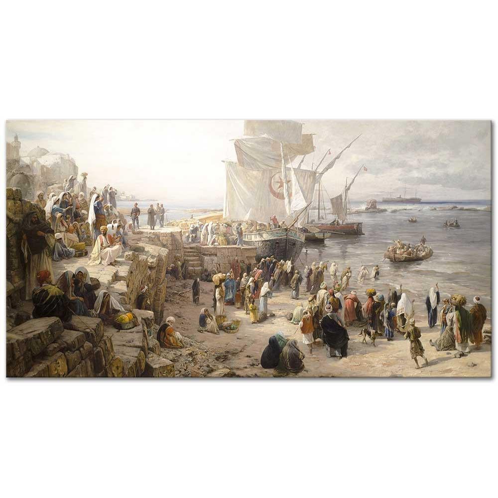 Gustav Bauernfeind Yafa Filistin Kanvas Tablo