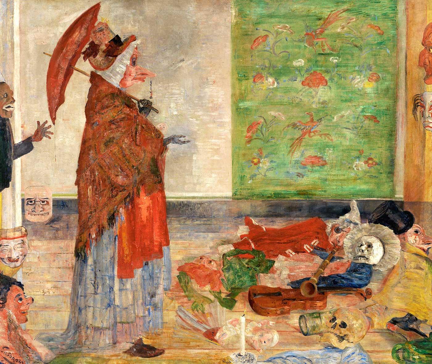 James Ensor Maske Dükkanında Şaşkınlık Kanvas Tablo