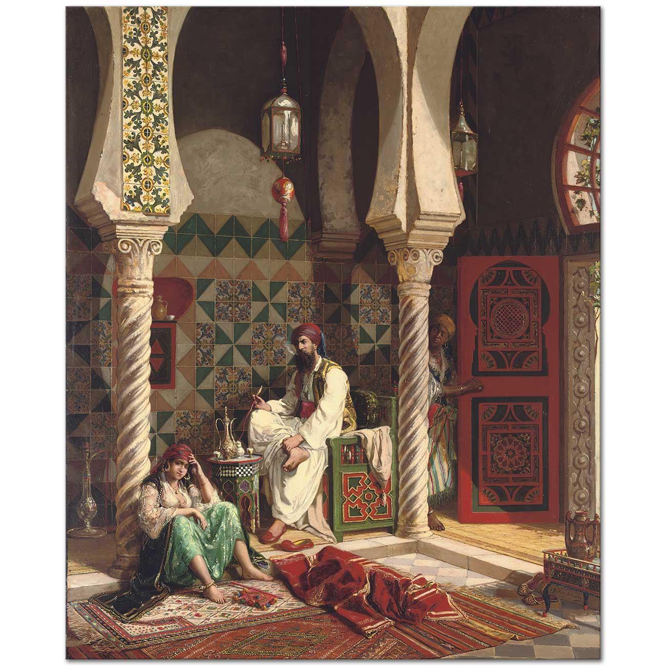 Jan Baptist Huysmans Nargile Dumanı Kanvas Tablo