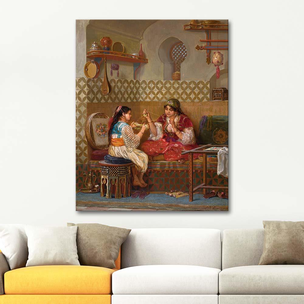 Jan Baptist Huysmans Girls Winding Wool Art Print