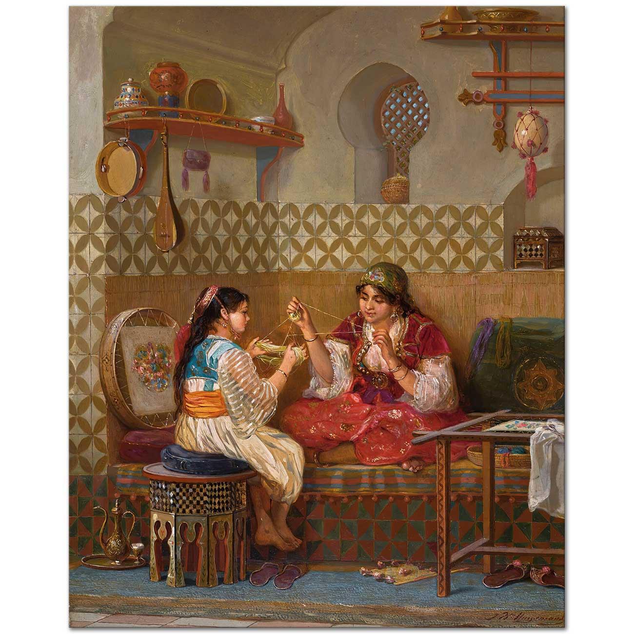 Girls Winding Wool by Jan Baptist Huysmans