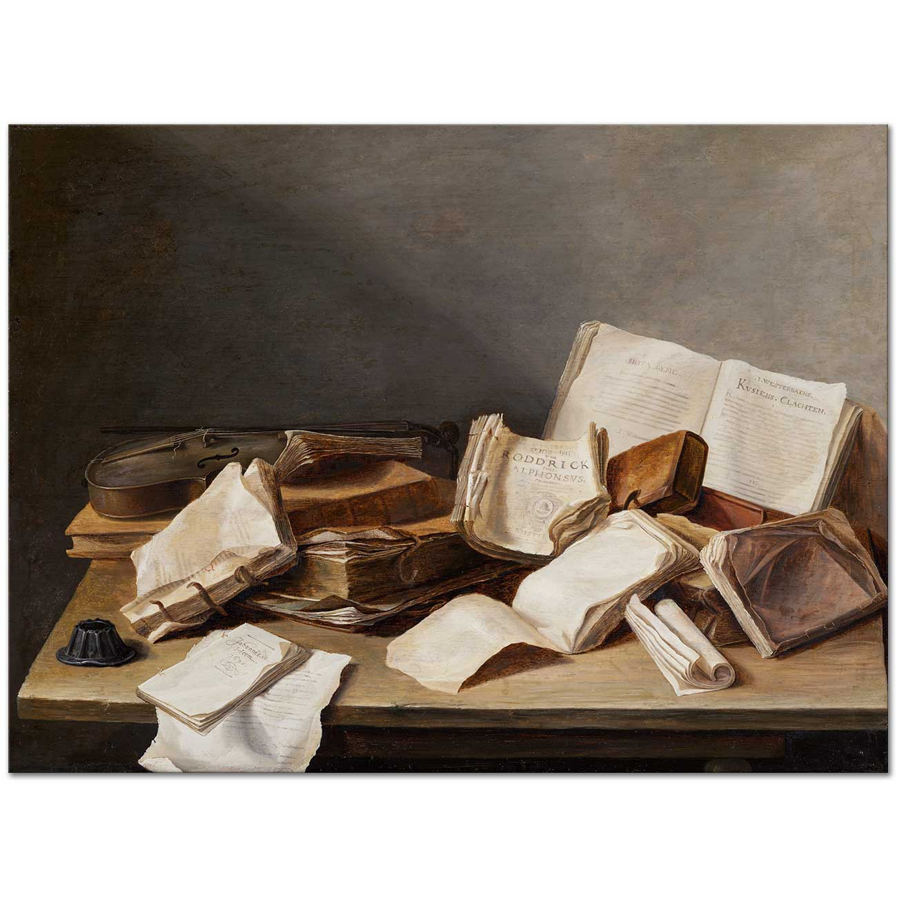 Jan Davidsz de Heem Kitaplı Natürmort Kanvas Tablo