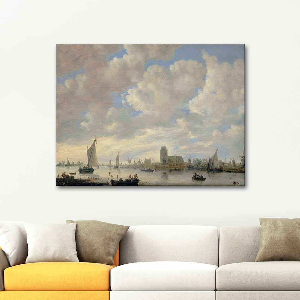 Jan van Goyen Dordrecht'ten Bakış Kanvas Tablo
