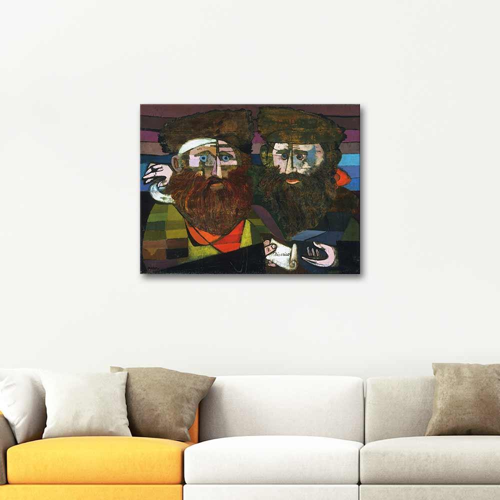 Jankel Adler Two Rabbis Art Print