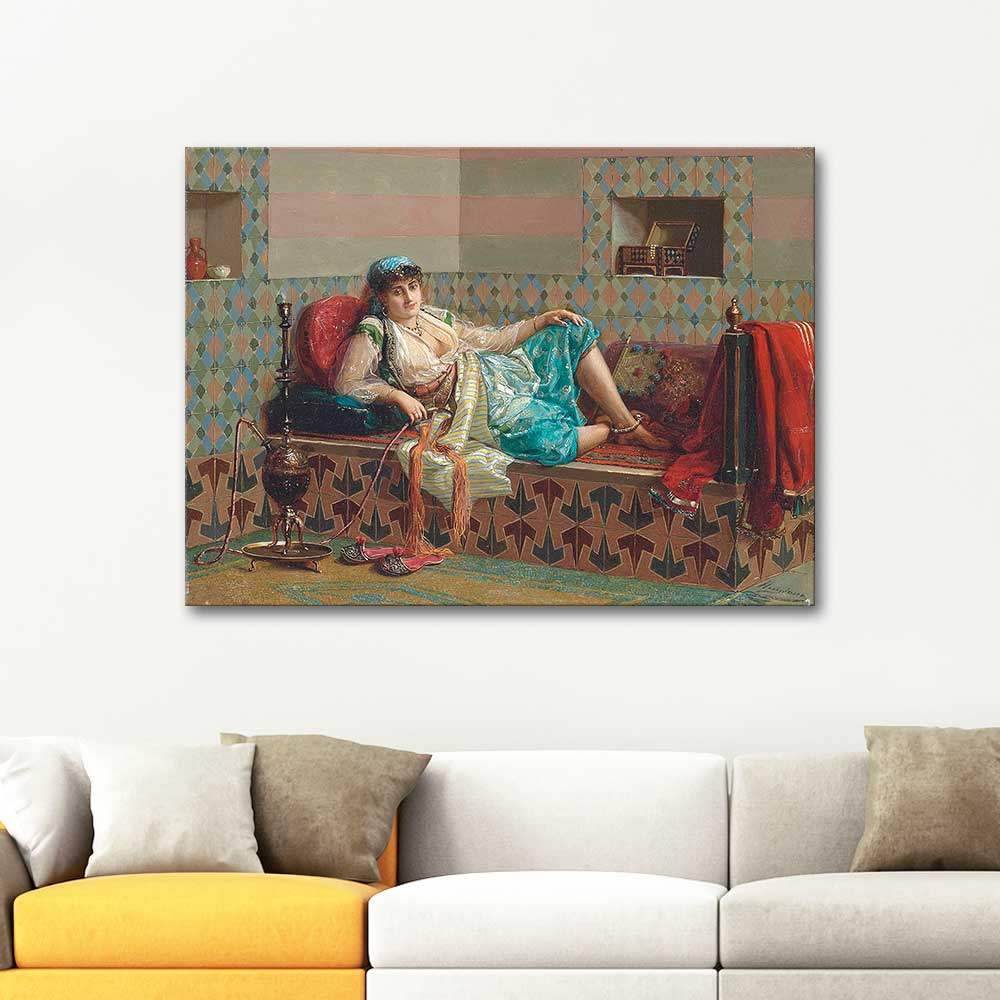 Jean Baptist Huysmans Relaxing in the Harem Art Print