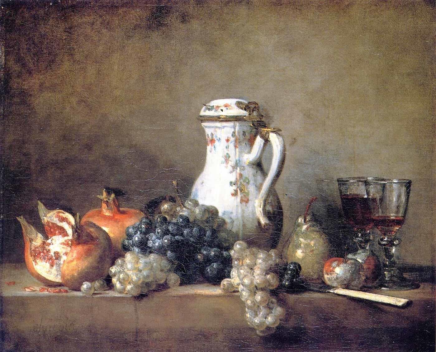 Still Life with Porcelain Teapot by Jean Baptiste Simeon Chardin