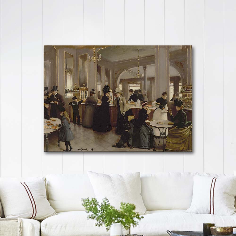 Jean Beraud Şanzelize'de Pastane Kanvas Tablo