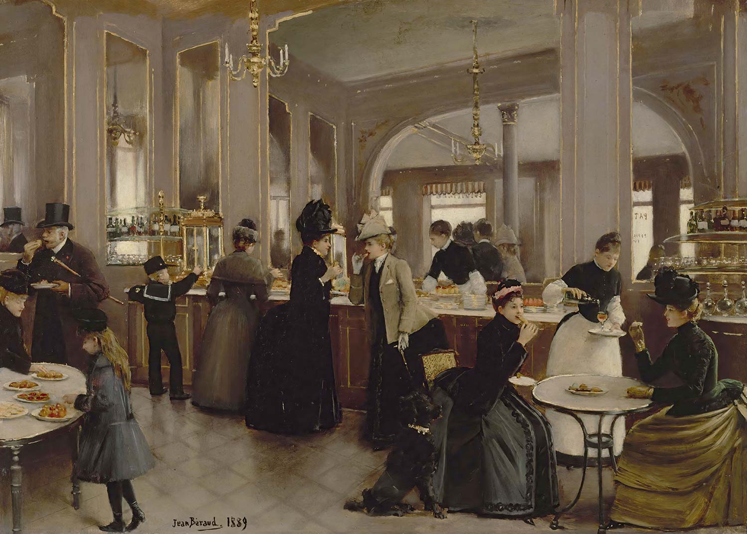 Jean Beraud Şanzelize'de Pastane Kanvas Tablo