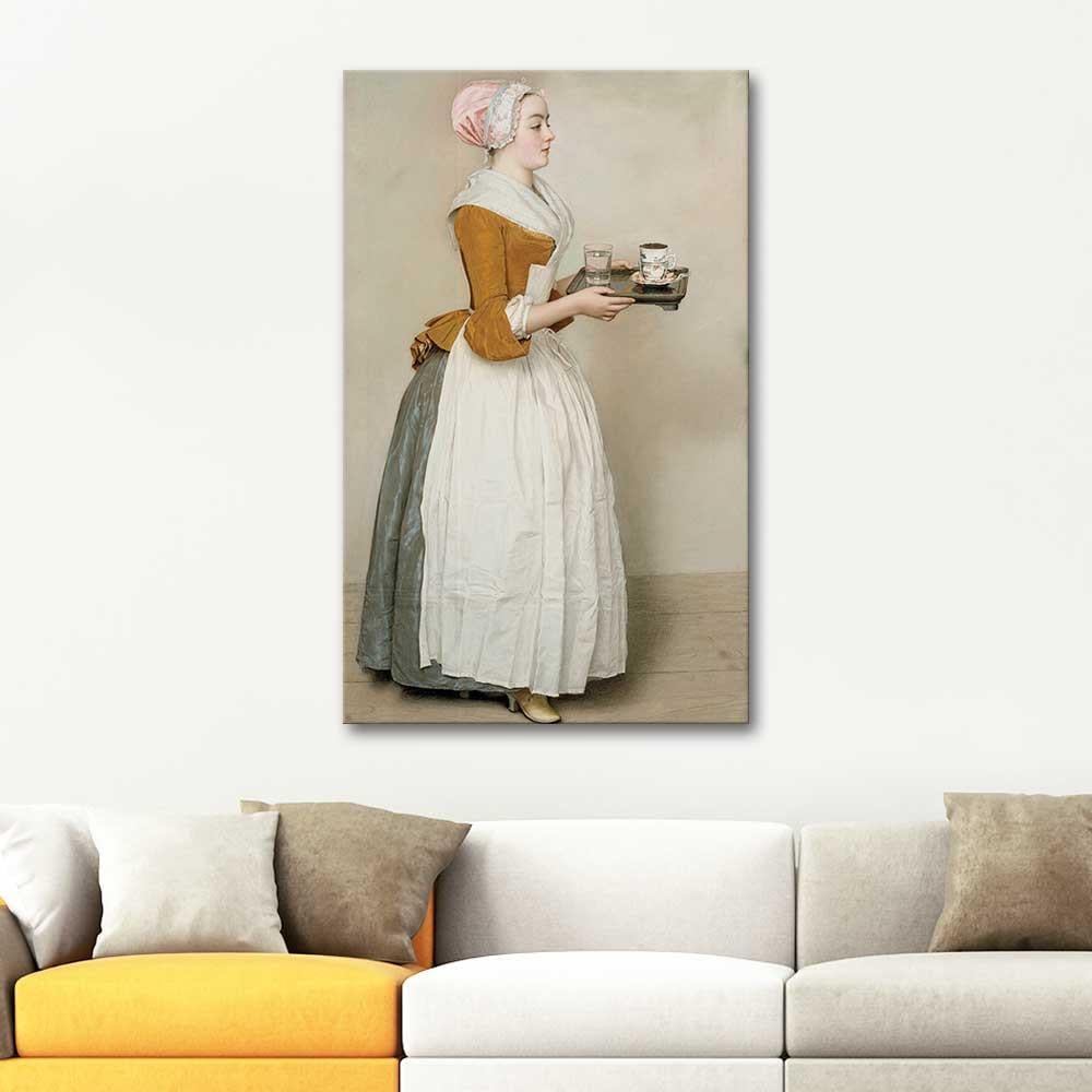 Jean-Etienne Liotard Çikolatacı Kız Kanvas Tablo