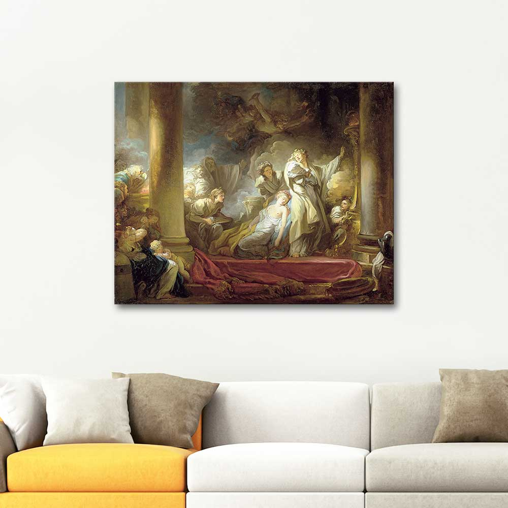 Jean Honore Fragonard Coresus Sacrificing Himself to Save Callirhoe Art Print