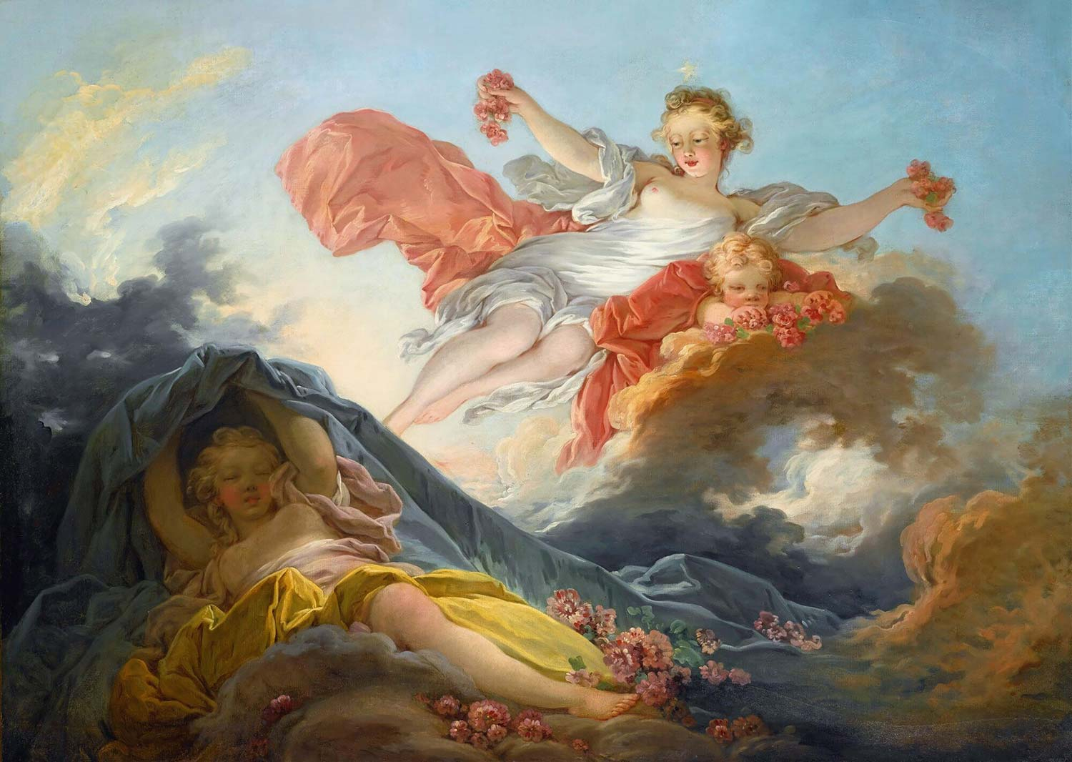 Jean Honore Fragonard The Goddess Aurora Triumphing Over Night Art Print