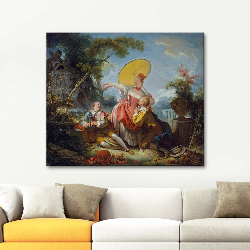 Jean Honore Fragonard The Musical Contest Art Print
