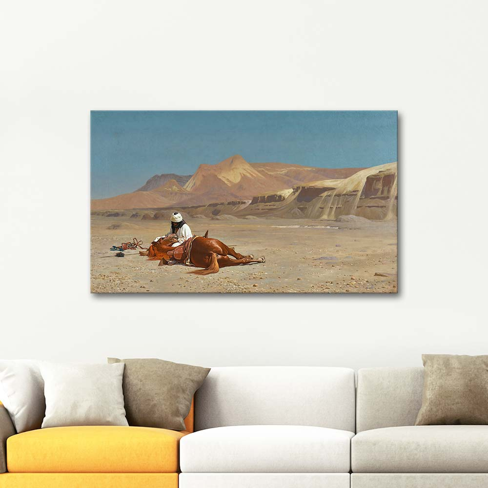 Jean Leon Gerome Rider And His Steed In The Desert Art Print