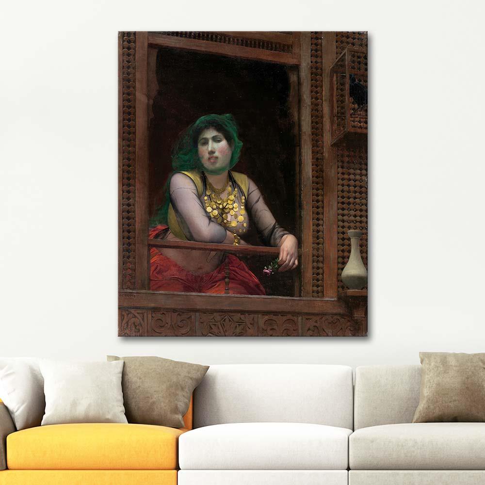 Jean Leon Gerome Balkondaki Kadın Kanvas Tablo