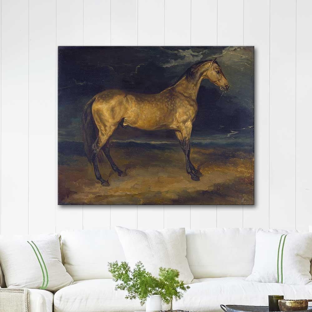 Jean Louis Theodore Gericault A Horse Frightened by Lightning Art Print