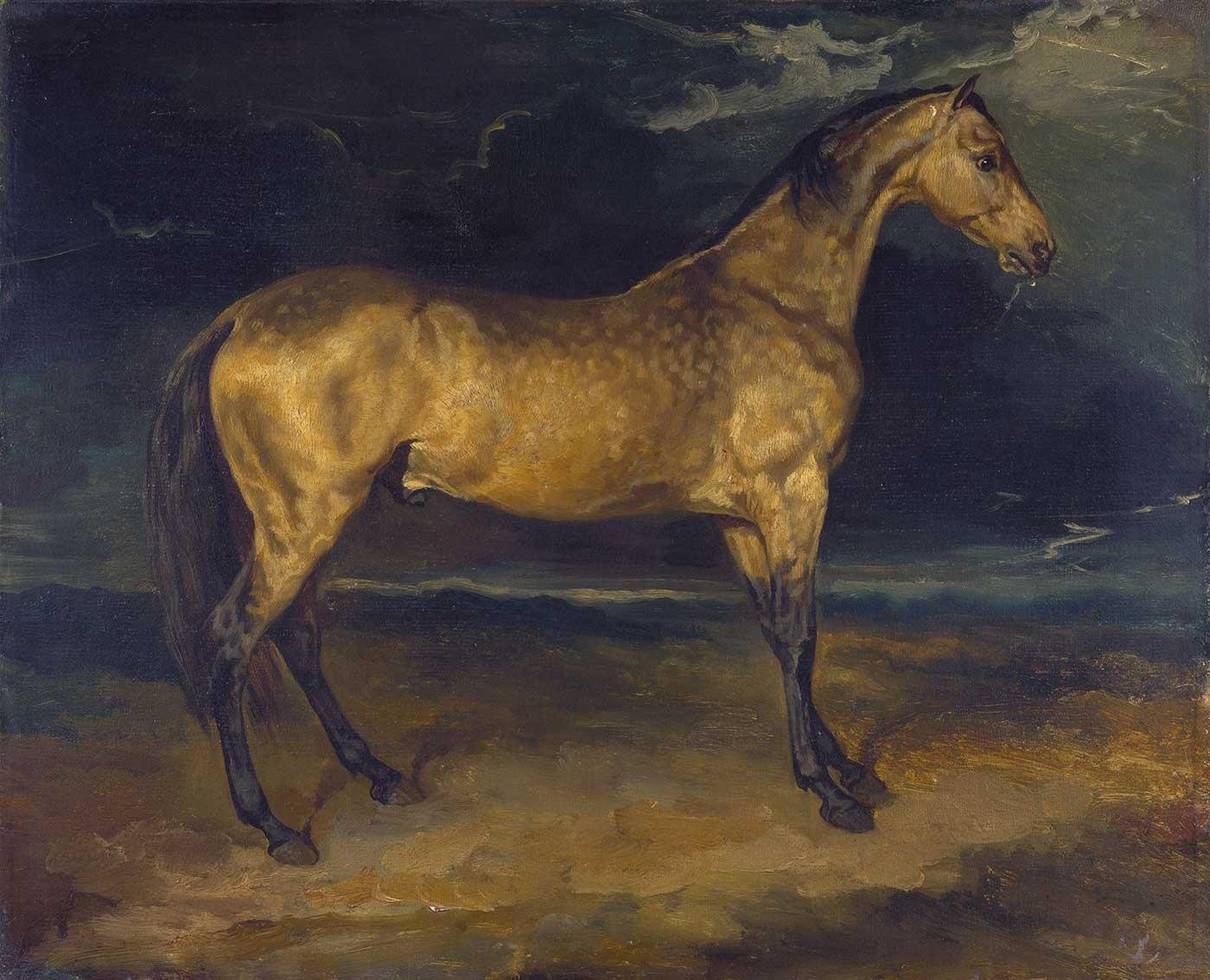 A Horse Frightened by Lightning by Jean Louis Theodore Gericault