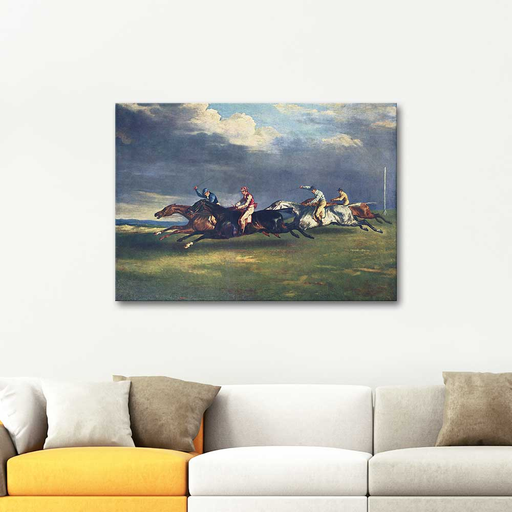 Jean Louis Theodore Gericault Epsom Derby Art Print