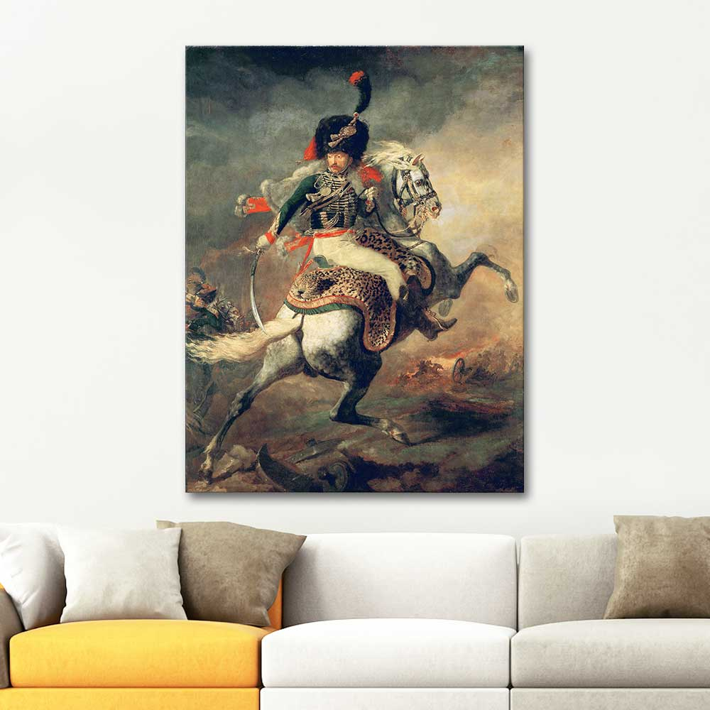 Jean Louis Theodore Gericault Savaşan Subay Kanvas Tablo