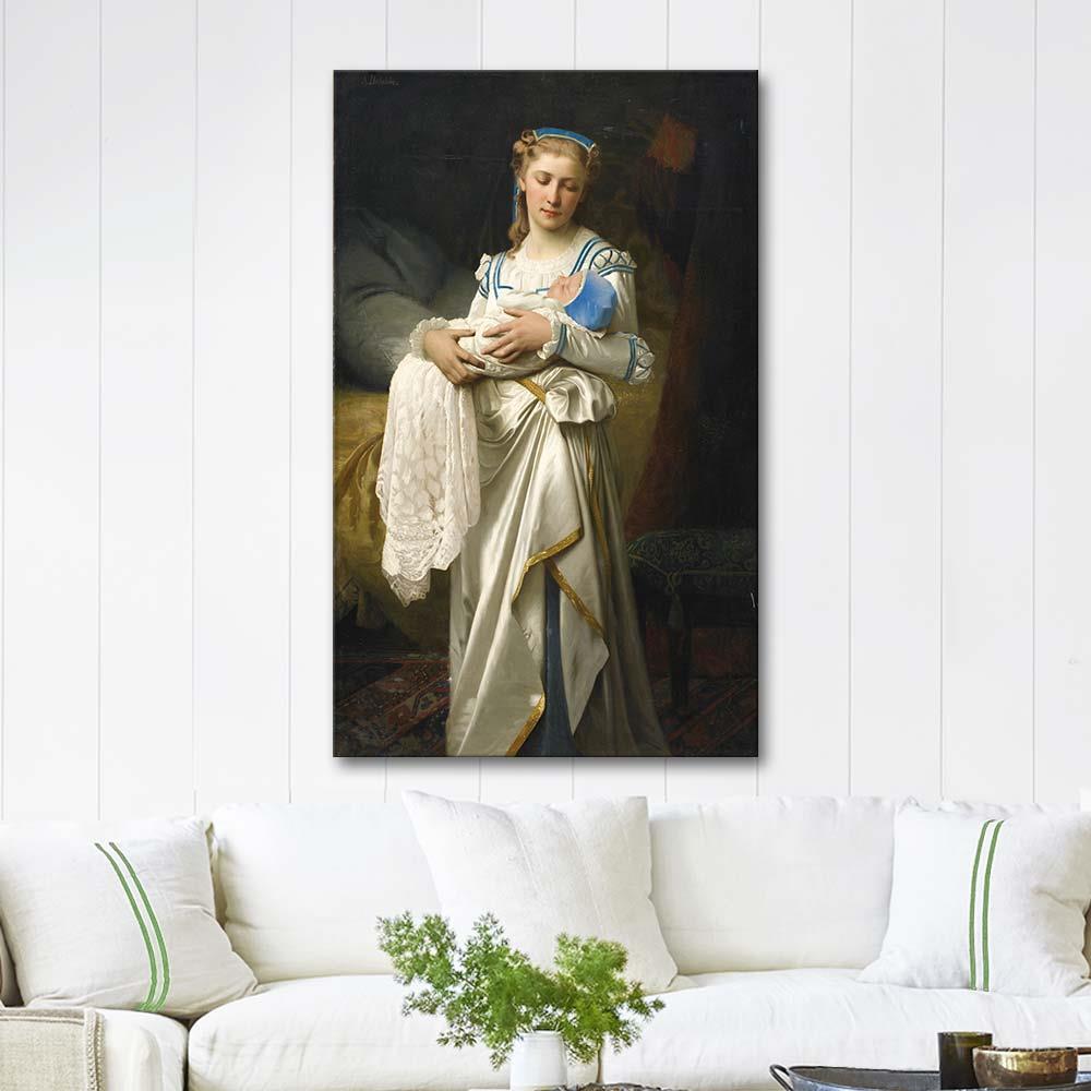 Jeune Mère et Son Enfant by François Alfred Delobbe as Art Print