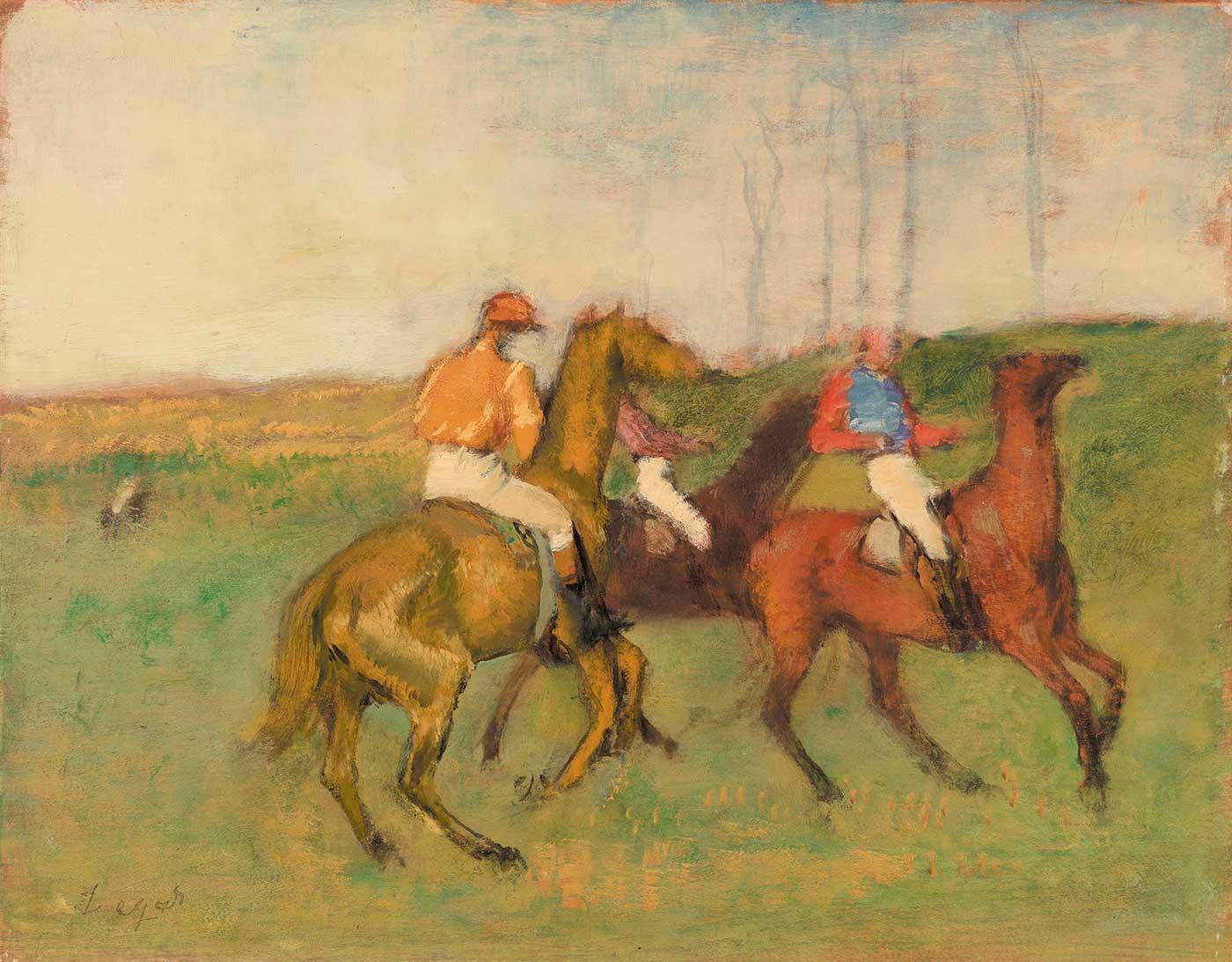 Jockeys and Race Horses by Edgar Degas