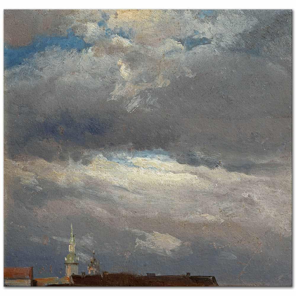 Johan Christian Dahl Dresden'de Bulutlar Kanvas Tablo