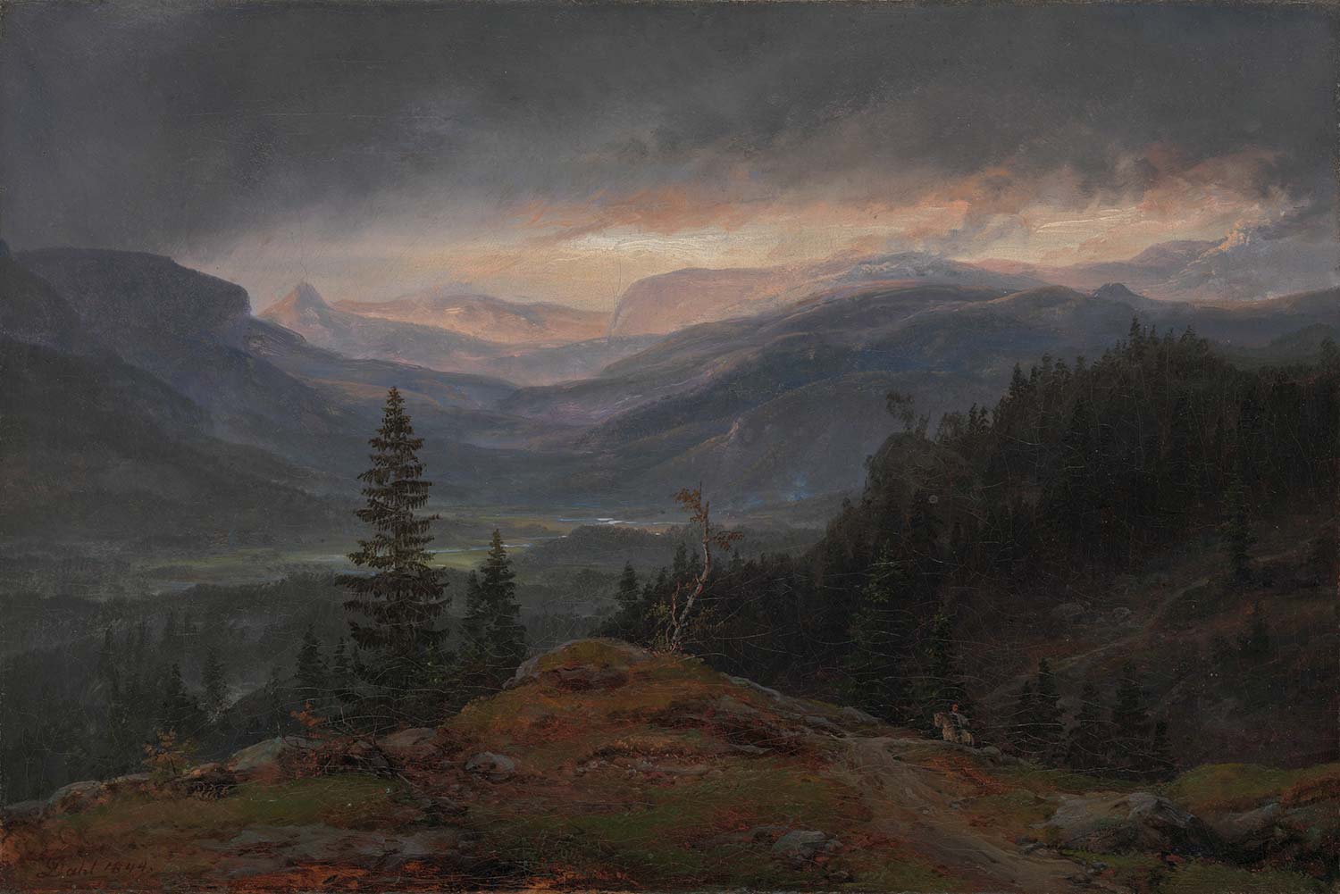 Johan Christian Dahl View Over Hallingdal Art Print