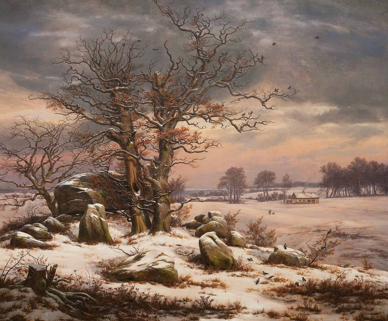 Johan Christian Dahl Vordinborg'dan Kış Kanvas Tablo
