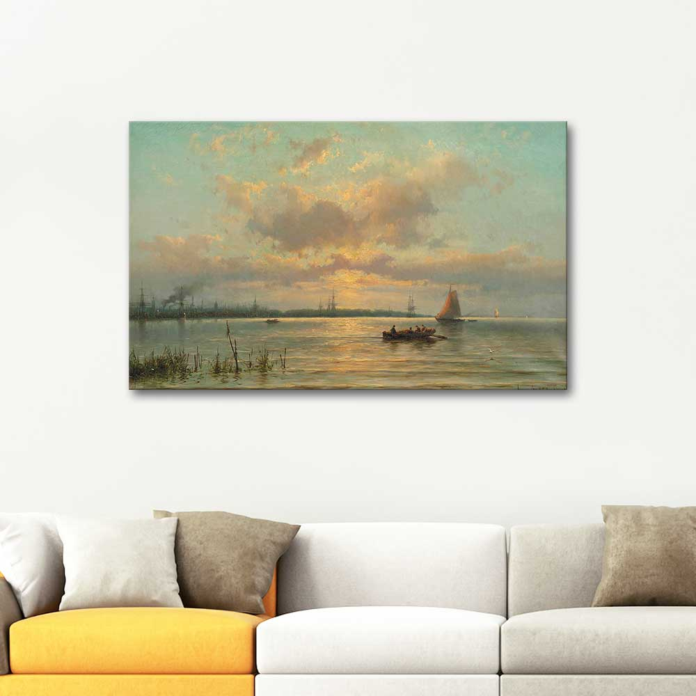 Johannes Hermanus Barend Koekkoek Ships on the Still Sea Art Print
