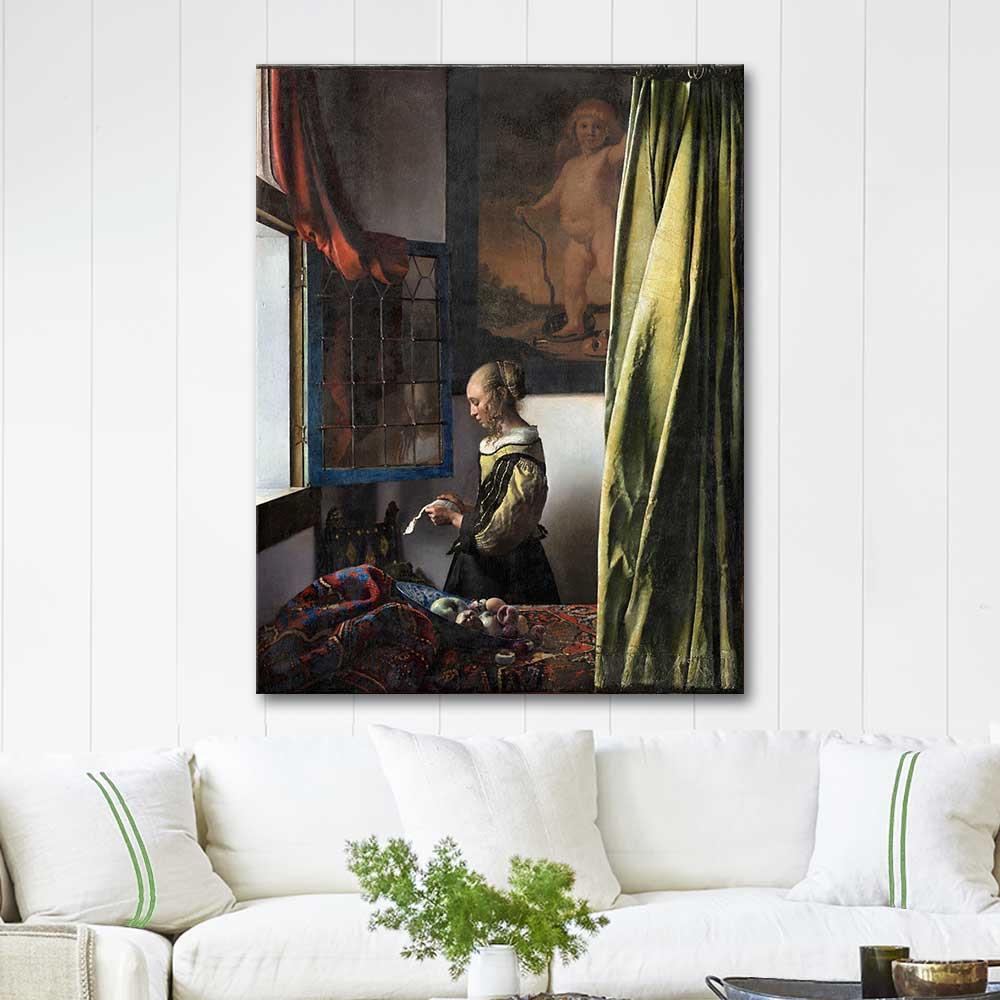 Johannes Vermeer Mektup Okuyan Kız Kanvas Tablo