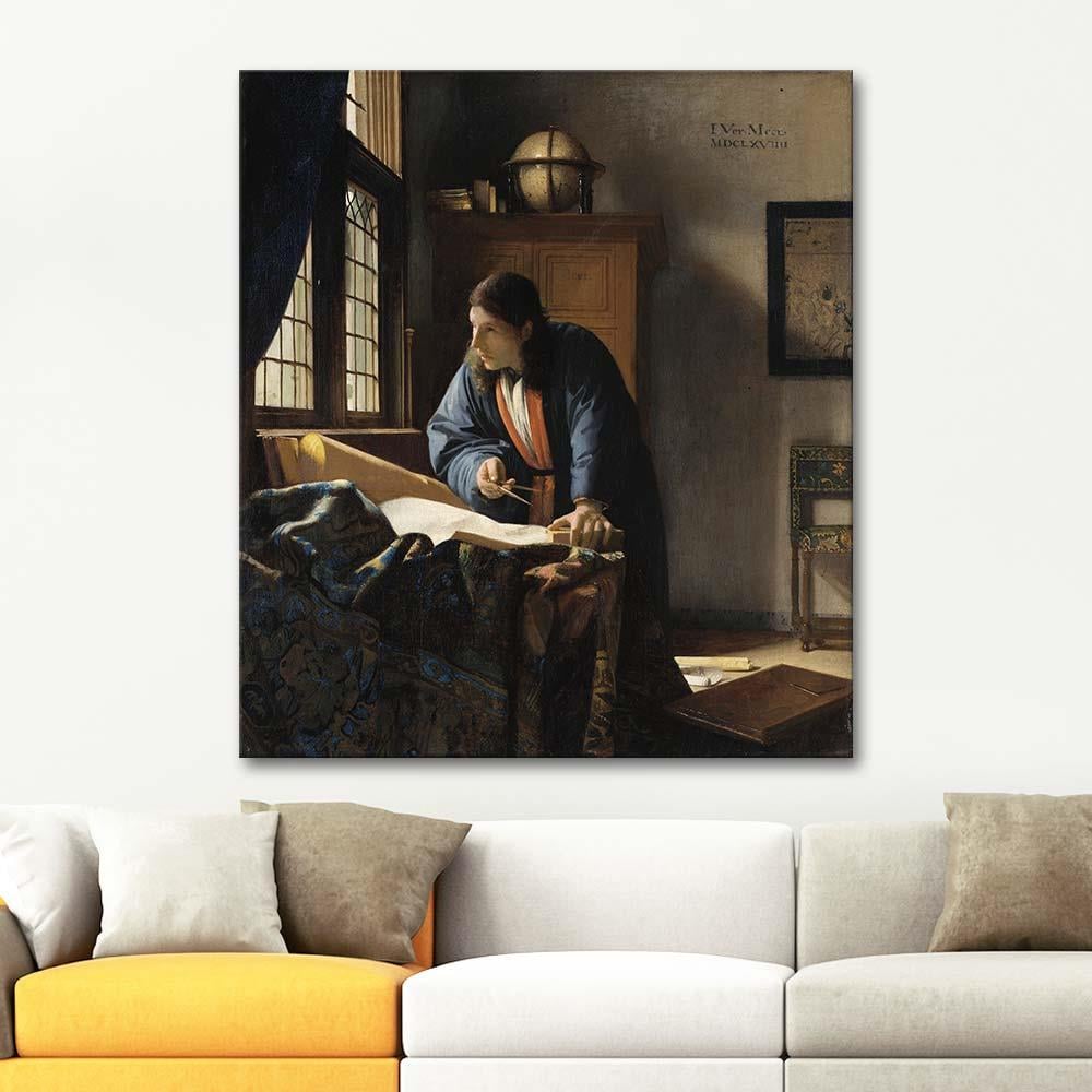 Johannes Vermeer Coğrafyacı Kanvas Tablo