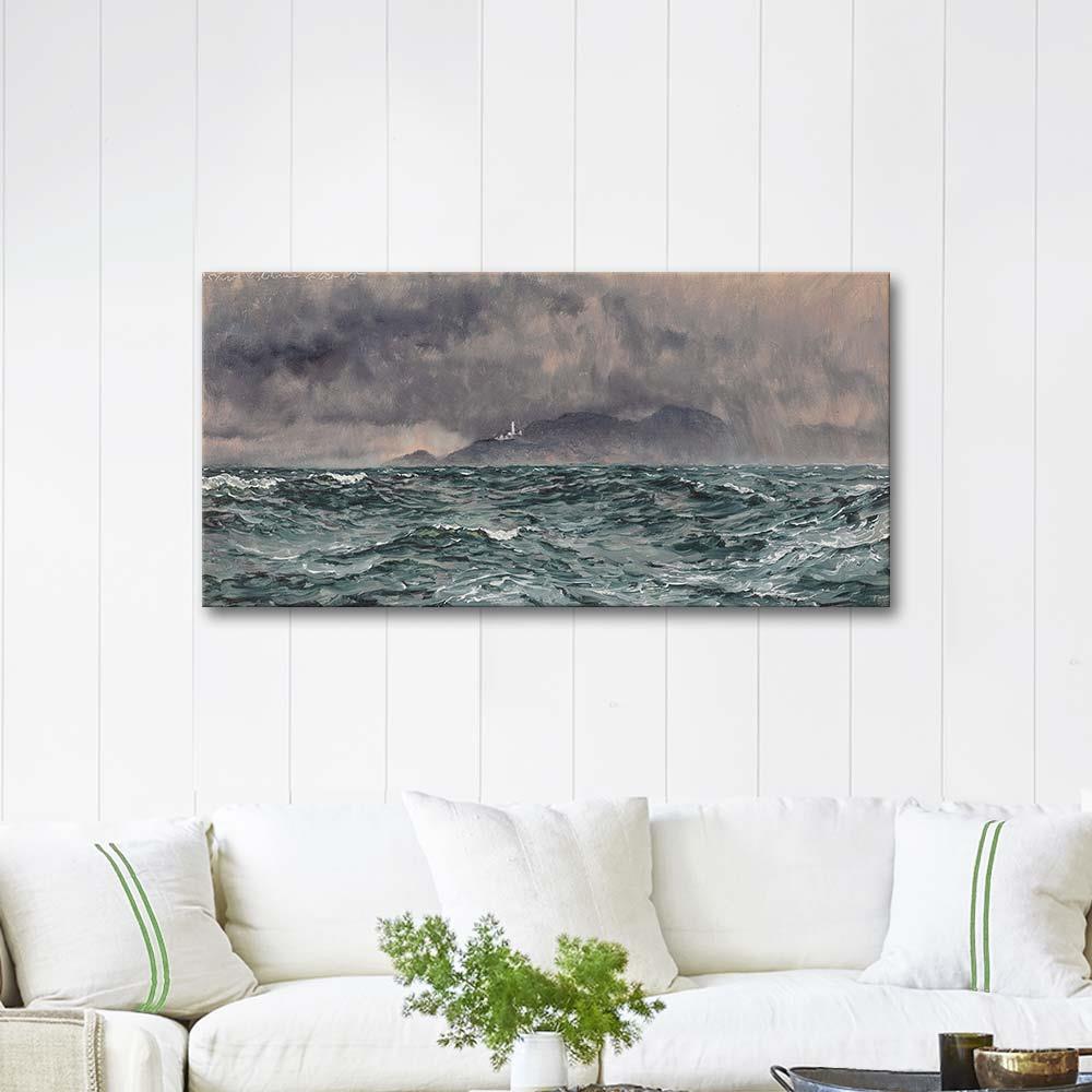 John Brett Heavy Squall off the Start Lighthouse Art Print