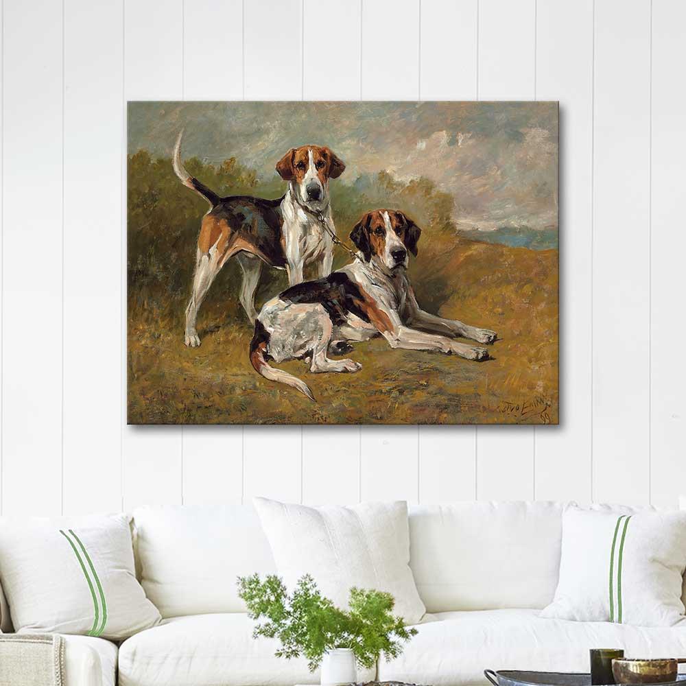 John Emms Two Hounds Resting Art Print