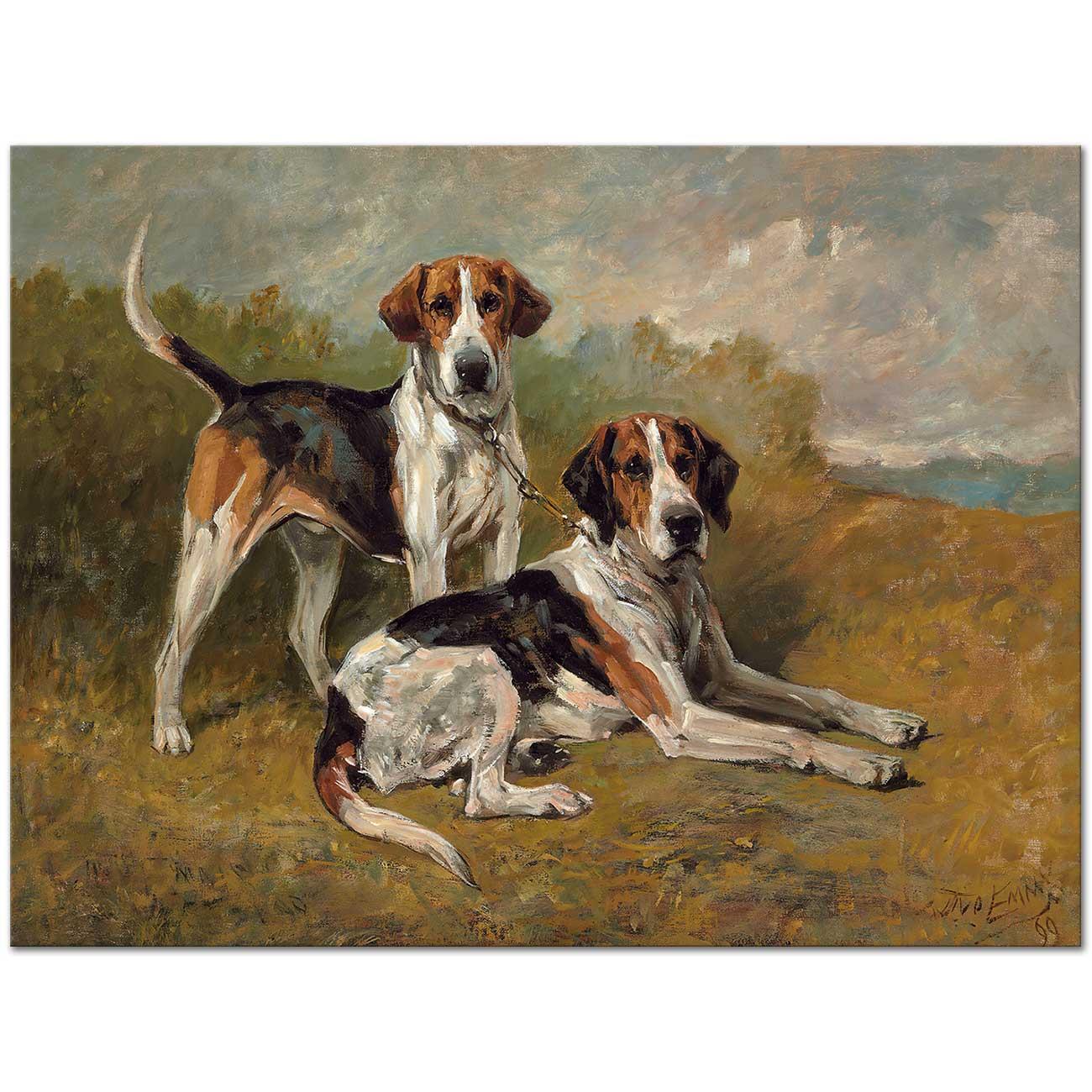 John Emms Two Hounds Resting Art Print