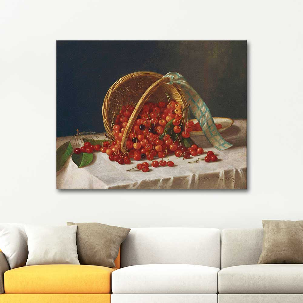 John F Francis Basket of Cherries Art Print