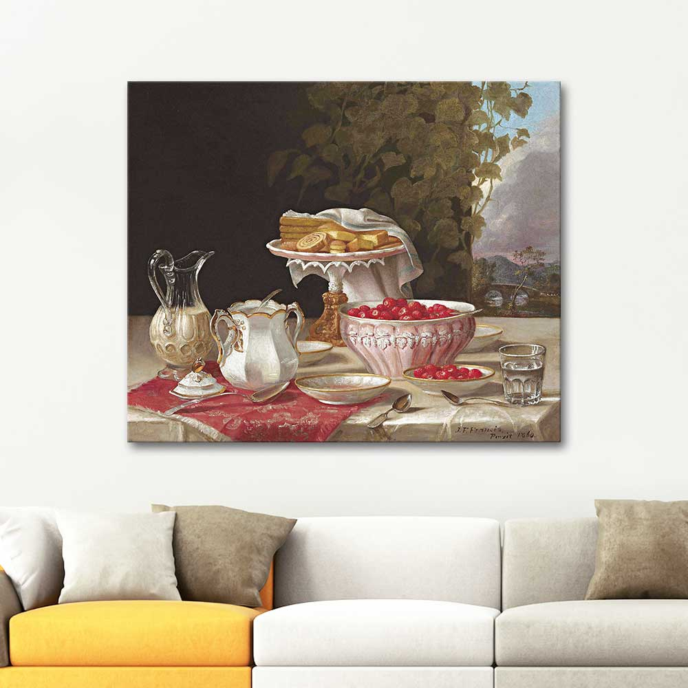 John F Francis Strawberries and Cakes Art Print